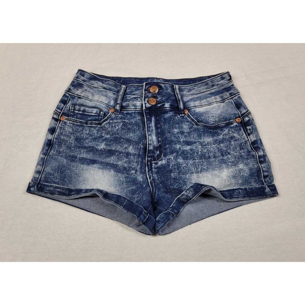 Revolution by Revolt Acid-wash High-rise Denim Shorts Cuffed Hem Womens Size 5